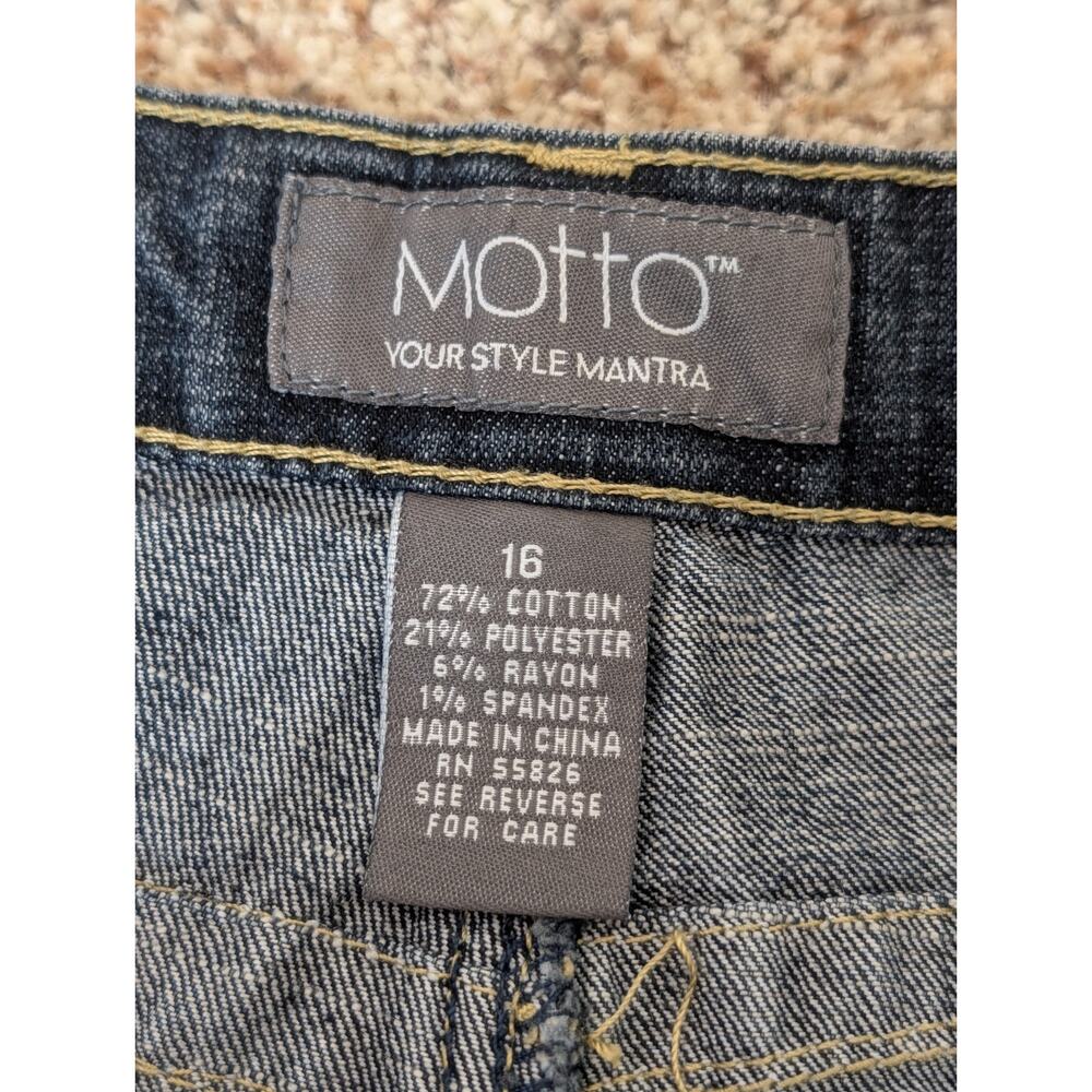 Motto Denim Skirt Size 16 33" Waist Modest Long Midi No Slit Dark Wash Pockets - Picture 3 of 6